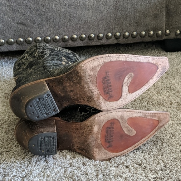 Leather & lizard CORRAL black Cowgirl boots sz 9.5 - Picture 7 of 8